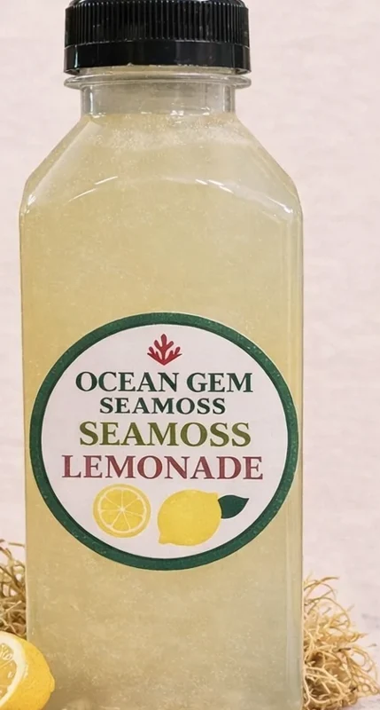 Sea moss hydration lemonade bottle